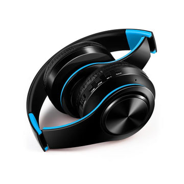 TD® Casque mâle et femelle casque bluetooth cadeau mode microphone sans fil insérer carte TF casque stéréo bilatéral stéréo bleu noi